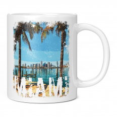 MIAMI CITY GRUNGE PRINT 11OZ NOVELTY MUG