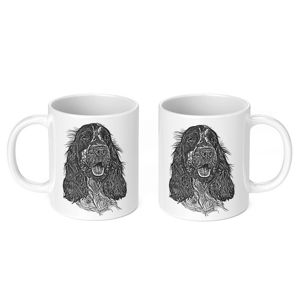 ENGLISH COCKER SPANIEL SKETCH 11oz NOVELTY MUG Mugs