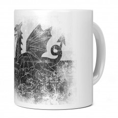 WELSH FLAG FADED PRINT 11OZ NOVELTY MUG