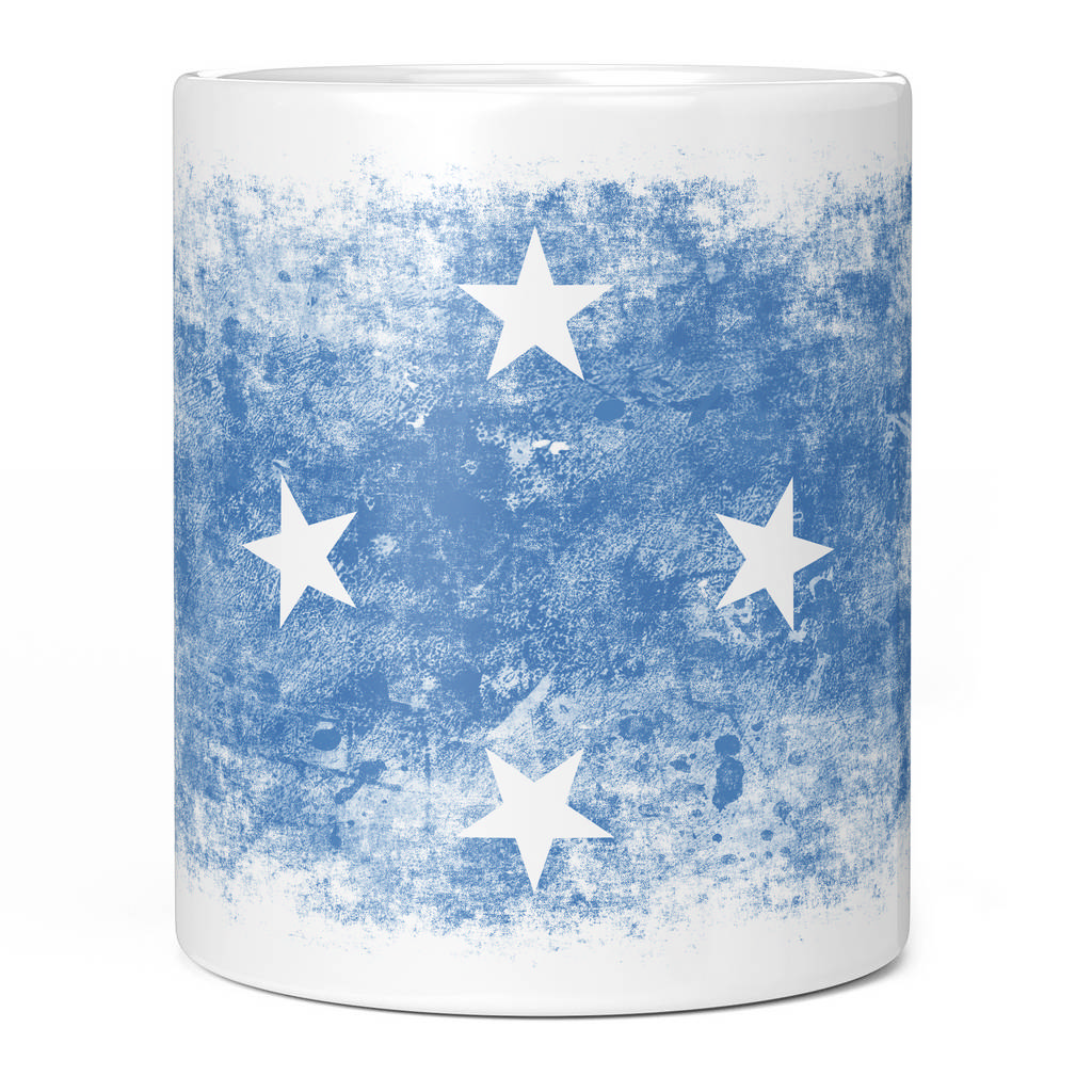 MICRONESIA DISTRESSED FLAG 11oz NOVELTY MUG Mugs