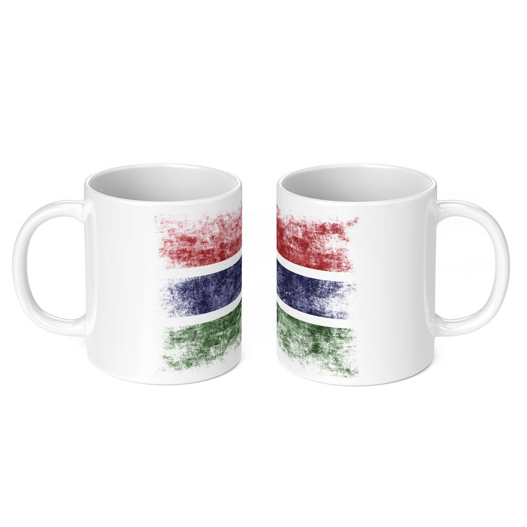 GAMBIA DISTRESSED FLAG 11oz NOVELTY MUG Mugs