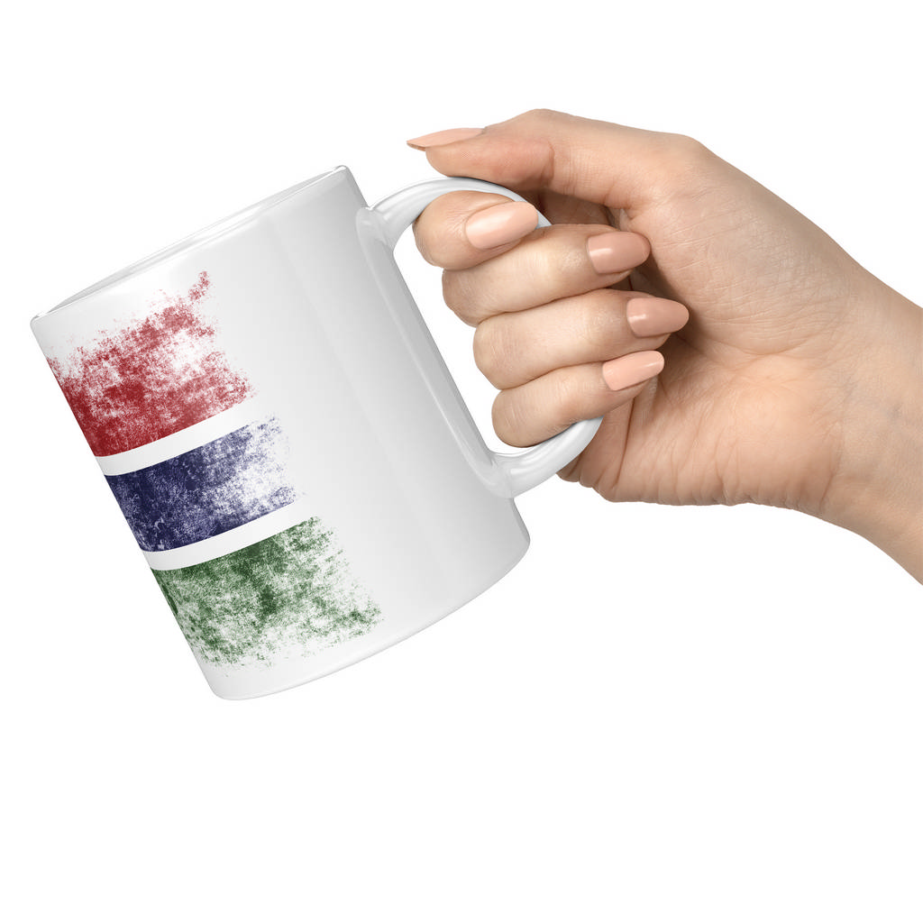 GAMBIA DISTRESSED FLAG 11oz NOVELTY MUG Mugs