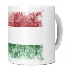 HUNGARY DISTRESSED FLAG 11OZ NOVELTY MUG