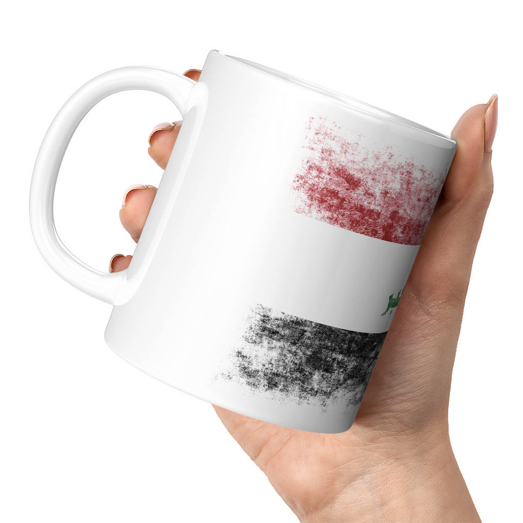 IRAQ DISTRESSED FLAG 11oz NOVELTY MUG Mugs