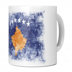 KOSOVO DISTRESSED FLAG 11OZ NOVELTY MUG