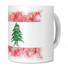 LEBANON DISTRESSED FLAG 11OZ NOVELTY MUG