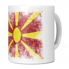 MACEDONIA DISTRESSED FLAG 11OZ NOVELTY MUG