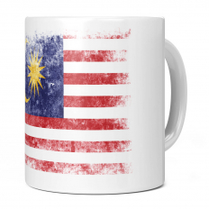 MALAYSIA DISTRESSED FLAG 11OZ NOVELTY MUG