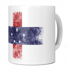 NETHERLANDS ANTILLES DISTRESSED FLAG 11OZ NOVELTY MUG