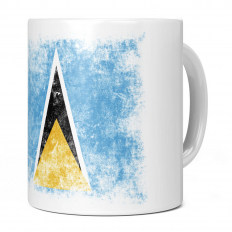 SAINT LUCIA DISTRESSED FLAG 11OZ NOVELTY MUG