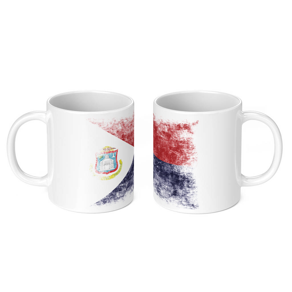 SAINT MARTIN DISTRESSED FLAG 11oz NOVELTY MUG Mugs