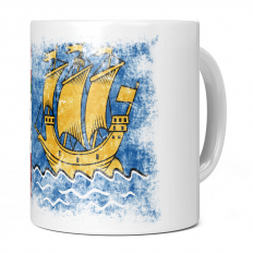 SAINT PIERRE AND MIQUELON DISTRESSED FLAG 11OZ NOVELTY MUG
