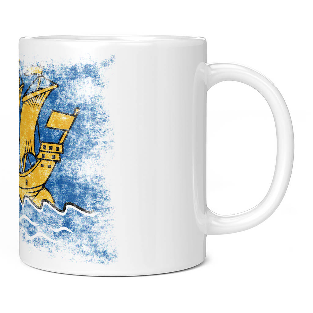 SAINT PIERRE AND MIQUELON DISTRESSED FLAG 11oz NOVELTY MUG Mugs
