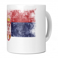 SERBIA DISTRESSED FLAG 11OZ NOVELTY MUG