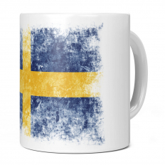 SWEDEN DISTRESSED FLAG 11OZ NOVELTY MUG