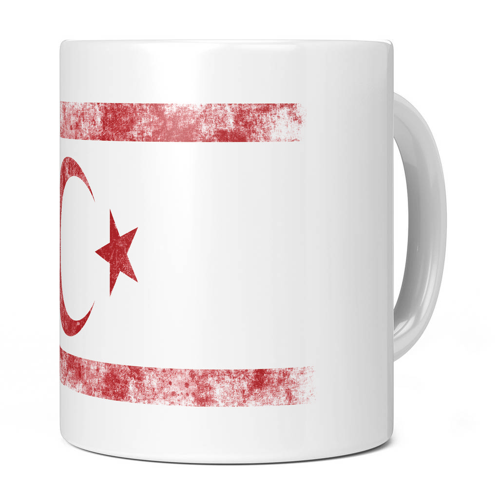 TURKISH REPUBLIC OF NORTHERN CYPRUS DISTRESSED FLAG 11OZ NOVELTY MUG