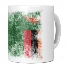 ZAMBIA DISTRESSED FLAG 11OZ NOVELTY MUG