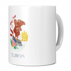 ILLINOIS STATE DISTRESSED FLAG 11OZ NOVELTY MUG