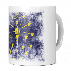 INDIANA STATE DISTRESSED FLAG 11OZ NOVELTY MUG