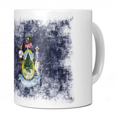MAINE STATE DISTRESSED FLAG 11OZ NOVELTY MUG
