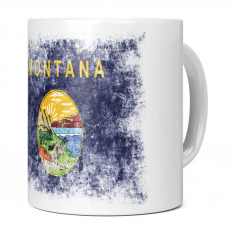 MONTANA STATE DISTRESSED FLAG 11OZ NOVELTY MUG