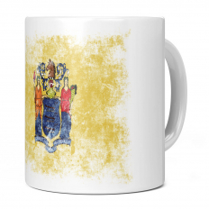 NEW JERSEY STATE DISTRESSED FLAG 11OZ NOVELTY MUG