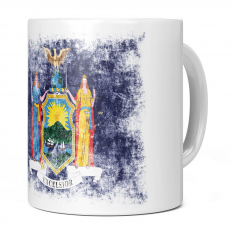 NEW YORK STATE DISTRESSED FLAG 11OZ NOVELTY MUG