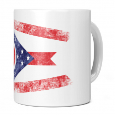OHIO STATE DISTRESSED FLAG 11OZ NOVELTY MUG