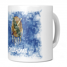 OKLAHOMA STATE DISTRESSED FLAG 11OZ NOVELTY MUG