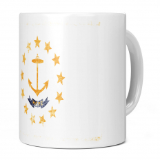 RHODE ISLAND STATE DISTRESSED FLAG 11OZ NOVELTY MUG