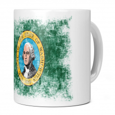 WASHINGTON STATE DISTRESSED FLAG 11OZ NOVELTY MUG