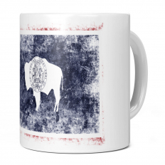 WYOMING STATE DISTRESSED FLAG 11OZ NOVELTY MUG