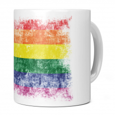 GAY PRIDE DISTRESSED FLAG 11OZ NOVELTY MUG