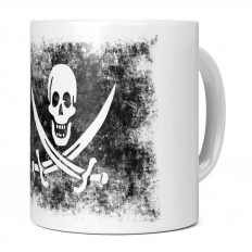 PIRATE DISTRESSED FLAG 11OZ NOVELTY MUG
