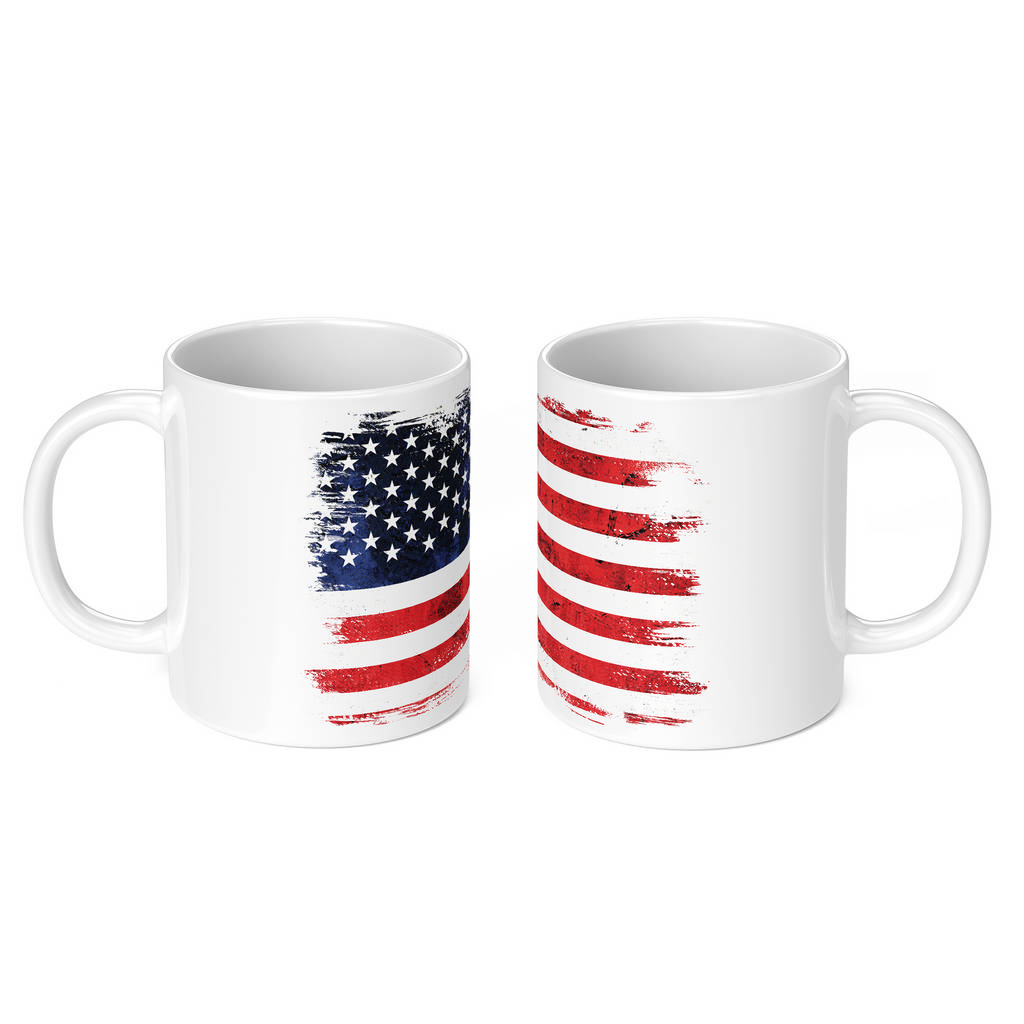 STARS AND STRIPES GRUNGE FLAG 11oz NOVELTY MUG Mugs