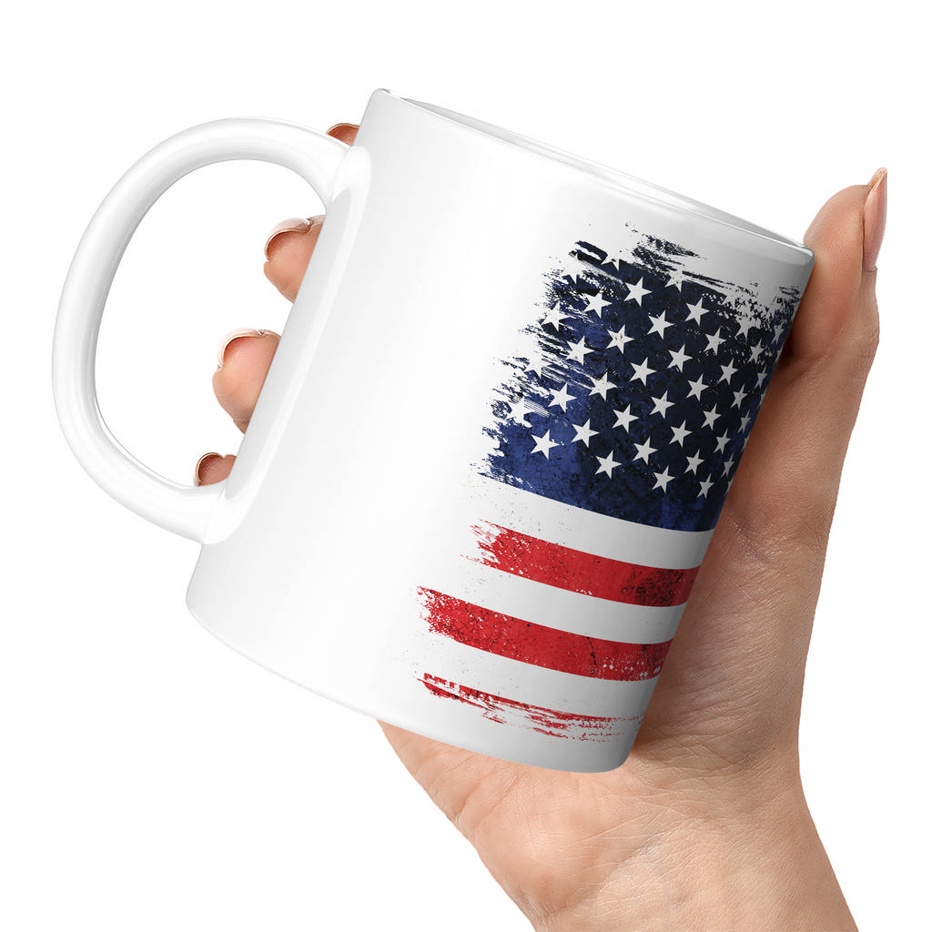 STARS AND STRIPES GRUNGE FLAG 11oz NOVELTY MUG Mugs