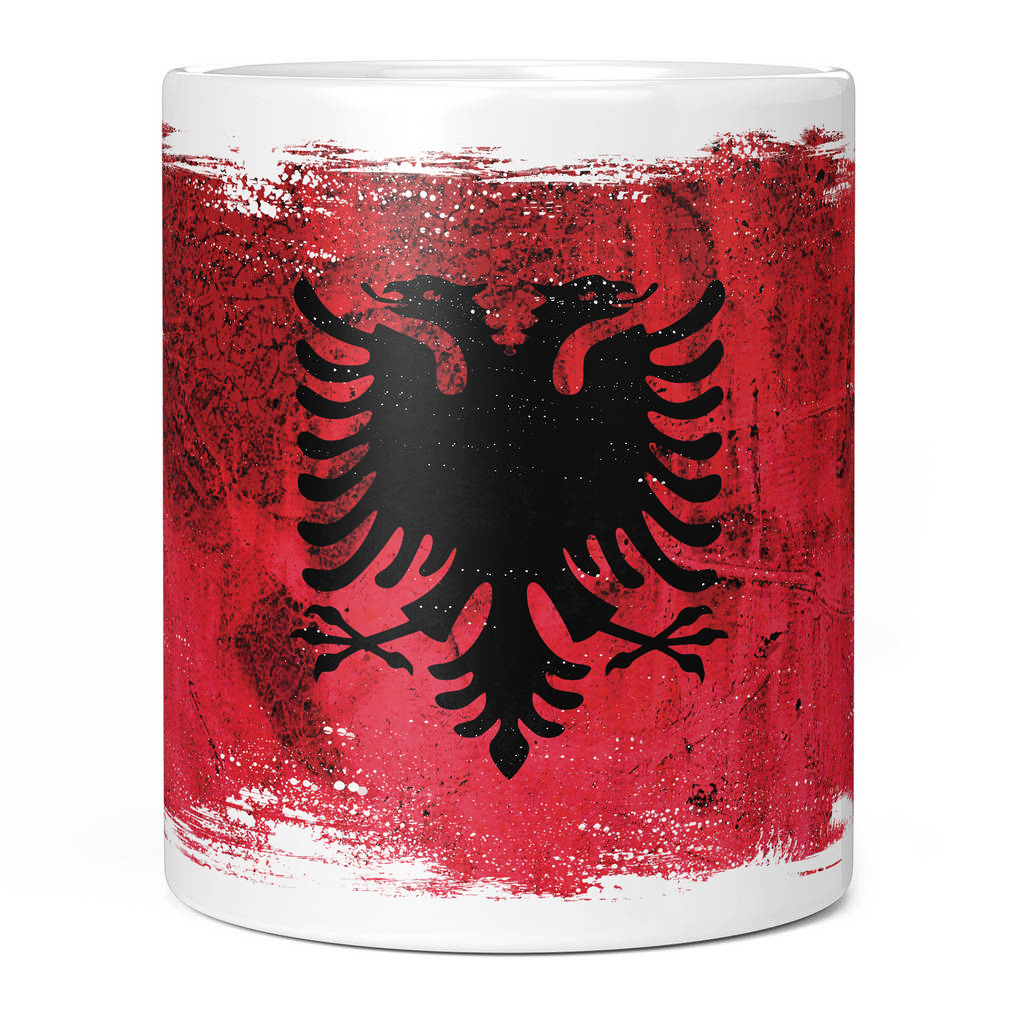 ALBANIA GRUNGE FLAG 11oz NOVELTY MUG Mugs