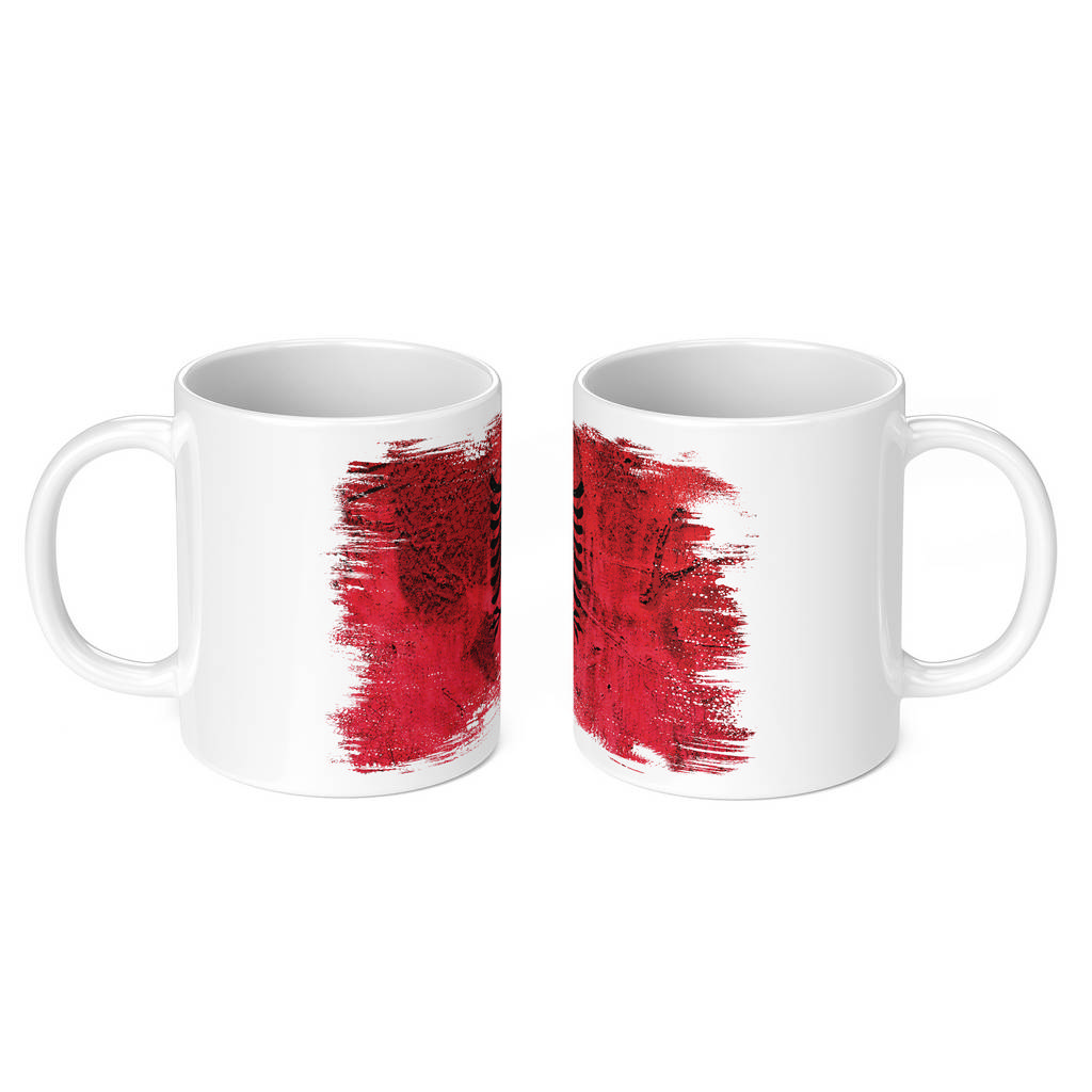 ALBANIA GRUNGE FLAG 11oz NOVELTY MUG Mugs