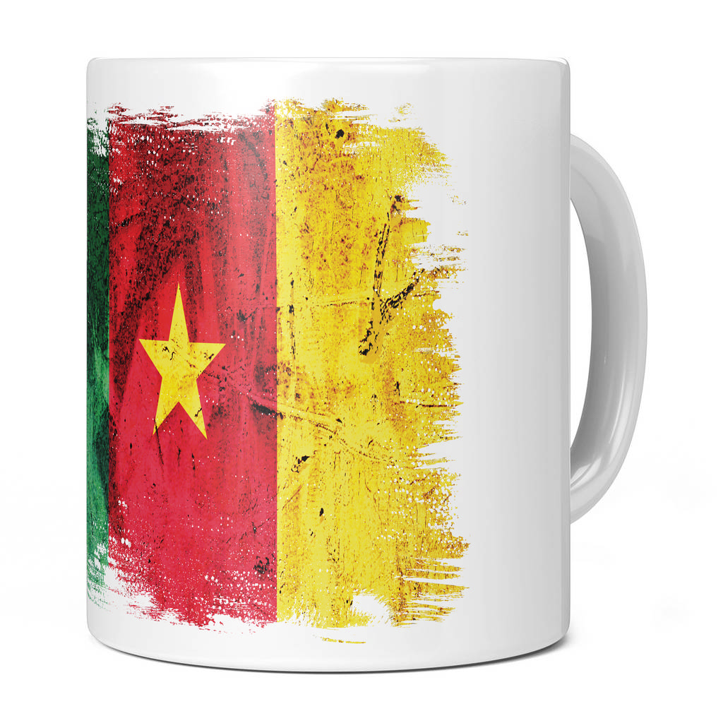 CAMEROON GRUNGE FLAG 11OZ NOVELTY MUG
