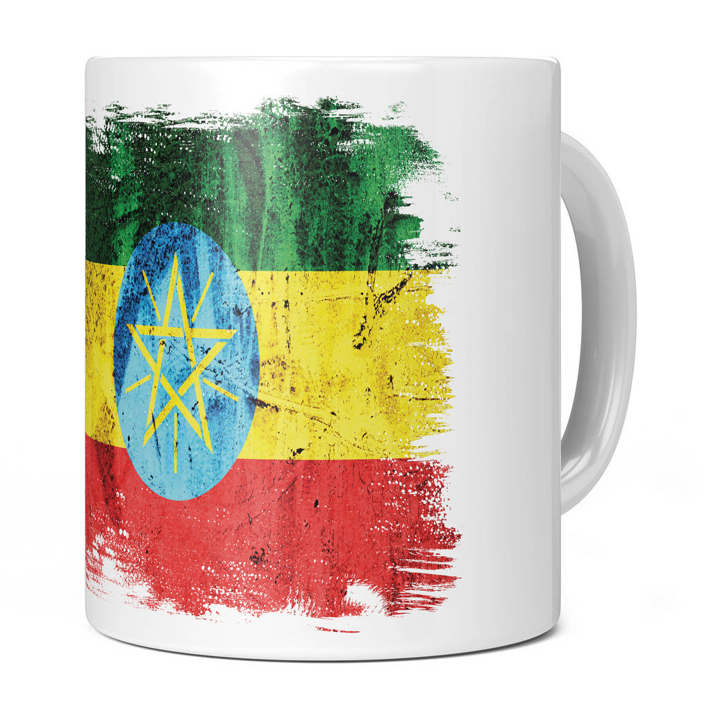 ETHIOPA GRUNGE FLAG 11OZ NOVELTY MUG