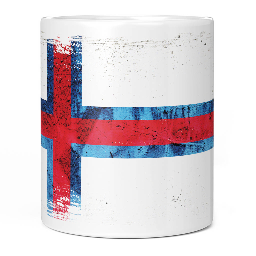 FAROE ISLANDS GRUNGE FLAG 11oz NOVELTY MUG Mugs