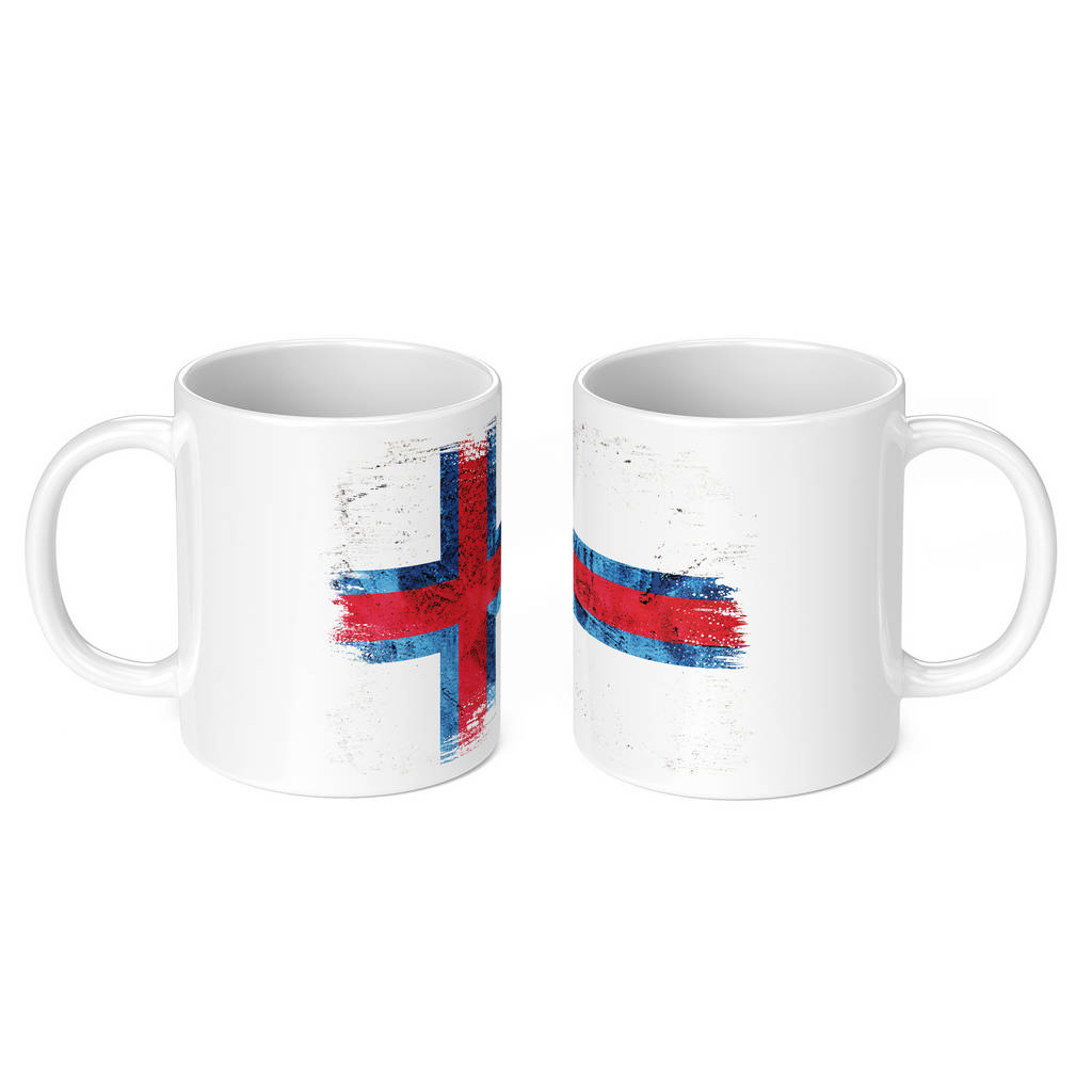 FAROE ISLANDS GRUNGE FLAG 11oz NOVELTY MUG Mugs