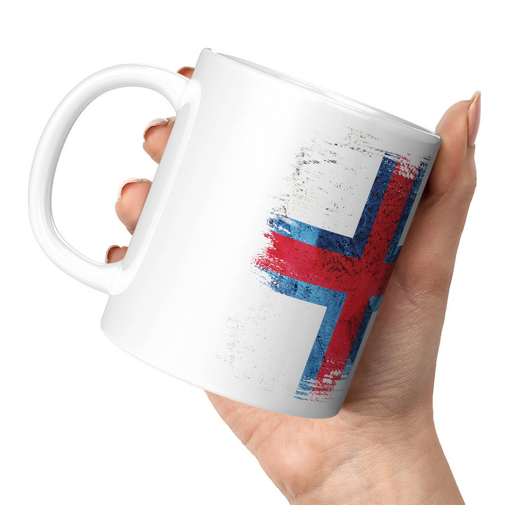 FAROE ISLANDS GRUNGE FLAG 11oz NOVELTY MUG Mugs