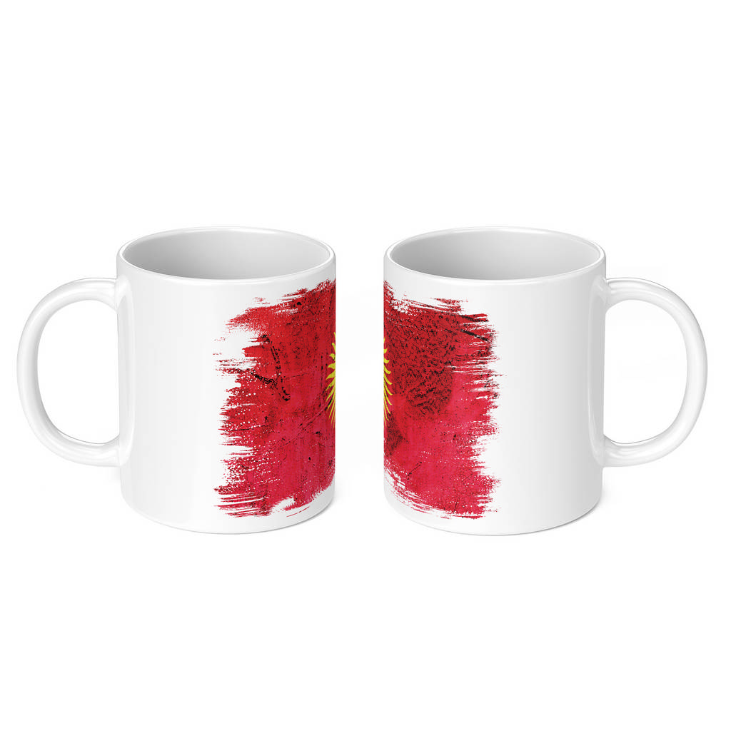 KYRGYZSTAN GRUNGE FLAG 11oz NOVELTY MUG Mugs