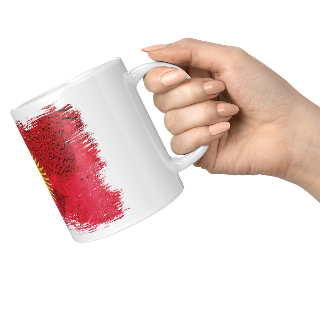 KYRGYZSTAN GRUNGE FLAG 11oz NOVELTY MUG Mugs