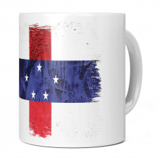 NETHERLANDS ANTILLES GRUNGE FLAG 11OZ NOVELTY MUG