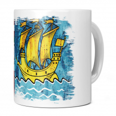 SAINT PIERRE AND MIQUELON GRUNGE FLAG 11OZ NOVELTY MUG