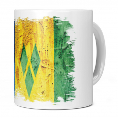 SAINT VINCENTS AND THE GRENADINES GRUNGE FLAG 11OZ NOVELTY MUG