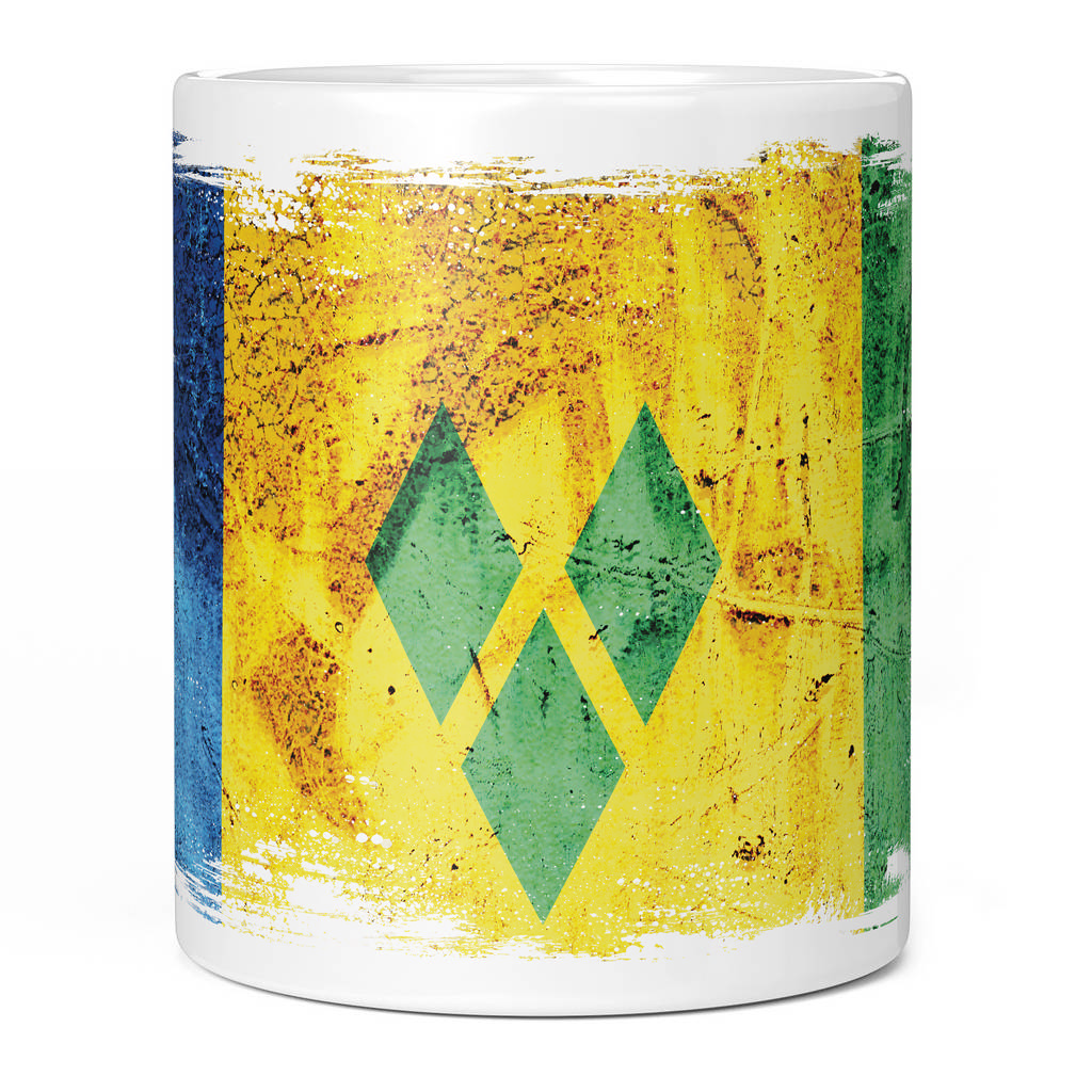 SAINT VINCENTS AND THE GRENADINES GRUNGE FLAG 11oz NOVELTY MUG Mugs