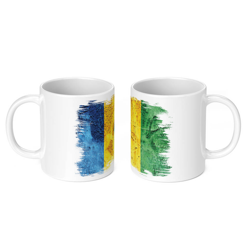 SAINT VINCENTS AND THE GRENADINES GRUNGE FLAG 11oz NOVELTY MUG Mugs